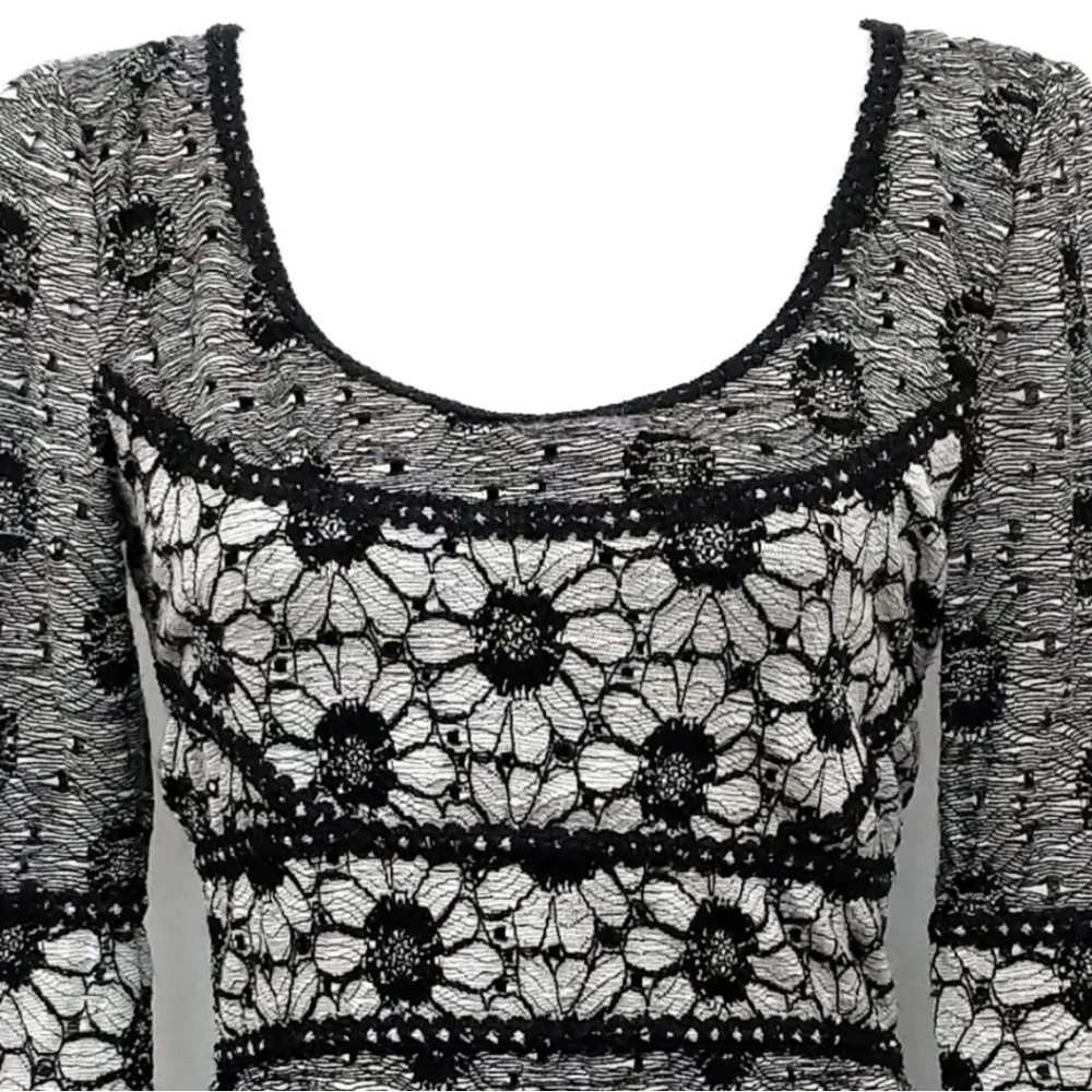 Free People Botanical Forest Dress Floral Lace Bodycon Boho Dark Coquette XS
